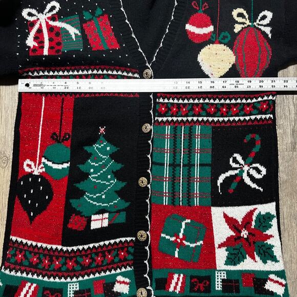 Christmas Sweater Women's Large Vintage NutCracker Cardigan Holiday Long - Picture 3 of 6